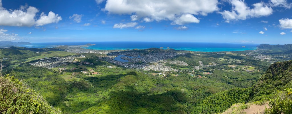 The top of Oahu's Three Peaks Mount Olomana