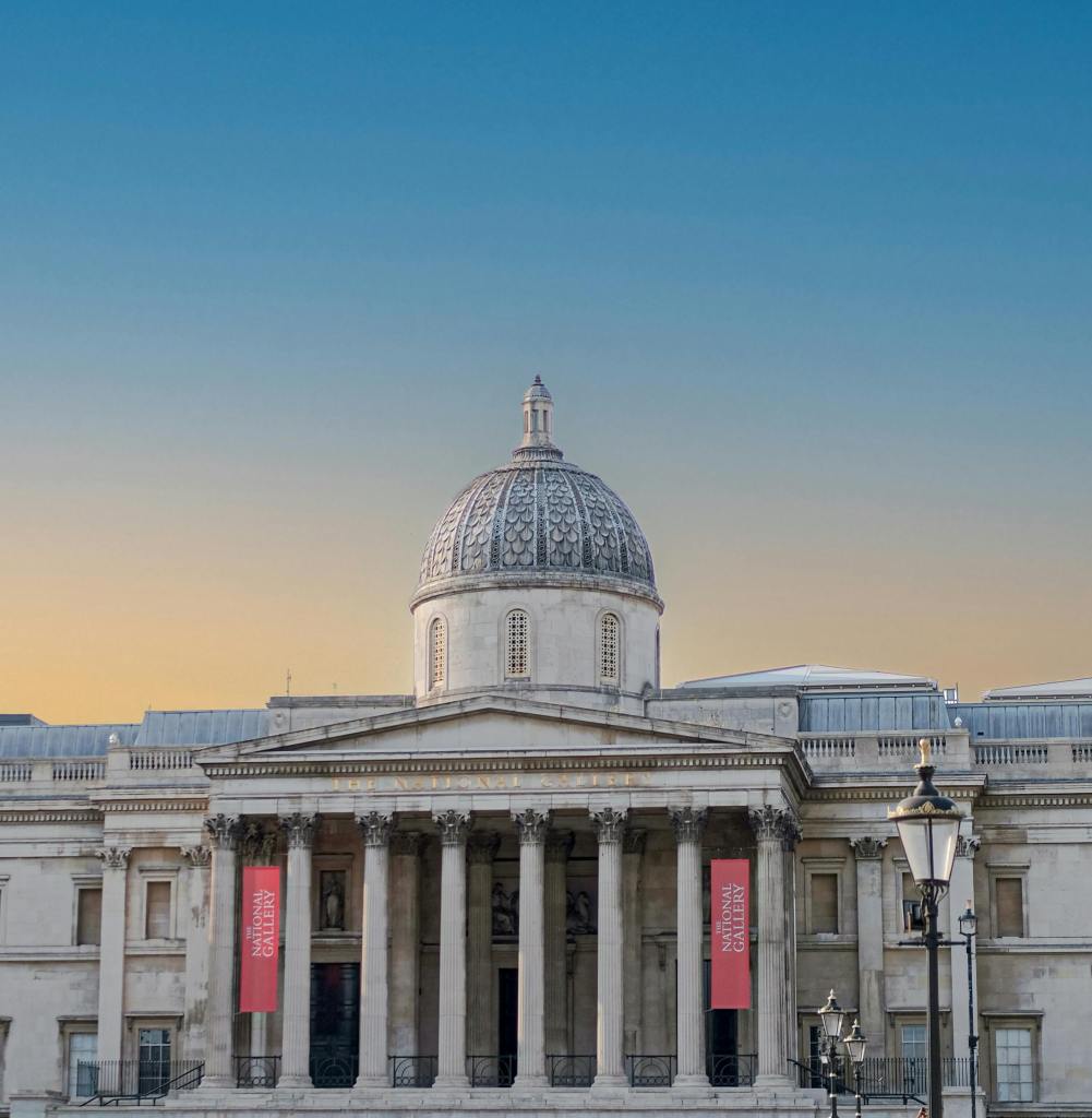 The National Gallery at sunset.